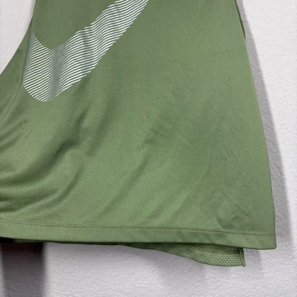 Nike Small Dri-Fit Running Tank City Core Top Olive Green Racerback Activewear - Picture 6 of 10